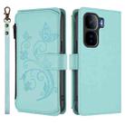 For vivo iQOO Neo 10+ Butterfly Love Flower Multi-card Zipper Wallet Leather Phone Case(Mint Green) - 2