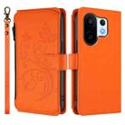 For vivo S30 Pro mini Butterfly Love Flower Multi-card Zipper Wallet Leather Phone Case(Orange) - 2