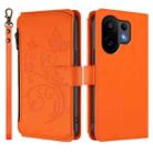 For vivo S30 Butterfly Love Flower Multi-card Zipper Wallet Leather Phone Case(Orange) - 2