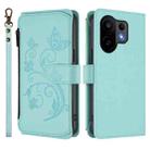 For vivo S30 Butterfly Love Flower Multi-card Zipper Wallet Leather Phone Case(Mint Green) - 2