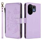 For vivo S30 Butterfly Love Flower Multi-card Zipper Wallet Leather Phone Case(Light Purple) - 2