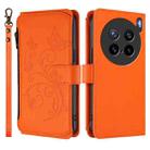 For vivo X200s Butterfly Love Flower Multi-card Zipper Wallet Leather Phone Case(Orange) - 2