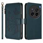 For vivo X200s Butterfly Love Flower Multi-card Zipper Wallet Leather Phone Case(Dark Green) - 2