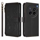 For vivo X200s Butterfly Love Flower Multi-card Zipper Wallet Leather Phone Case(Black) - 2