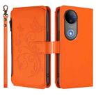 For vivo V50 5G Global / V50e 5G Butterfly Love Flower Multi-card Zipper Wallet Leather Phone Case(Orange) - 2