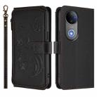 For vivo V50 5G Global / V50e 5G Butterfly Love Flower Multi-card Zipper Wallet Leather Phone Case(Black) - 2