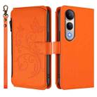 For vivo V50 Lite 5G Global /V50 Lite 4G Butterfly Love Flower Multi-card Zipper Wallet Leather Phone Case(Orange) - 2