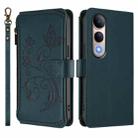 For vivo V50 Lite 5G Global /V50 Lite 4G Butterfly Love Flower Multi-card Zipper Wallet Leather Phone Case(Dark Green) - 2