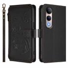 For vivo V50 Lite 5G Global /V50 Lite 4G Butterfly Love Flower Multi-card Zipper Wallet Leather Phone Case(Black) - 2