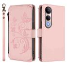 For vivo V50 Lite 5G Global /V50 Lite 4G Butterfly Love Flower Multi-card Zipper Wallet Leather Phone Case(Pink) - 2