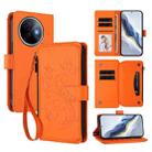 For vivo Y39 5G Global / Y300i 5G Butterfly Love Flower Multi-card Zipper Wallet Leather Phone Case(Orange) - 1