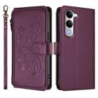 For vivo Y29s 5G / Y04 5G Global Butterfly Love Flower Multi-card Zipper Wallet Leather Phone Case(Dark Purple) - 2