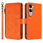 For vivo Y29s 5G / Y04 5G Global Butterfly Love Flower Multi-card Zipper Wallet Leather Phone Case(Orange) - 2
