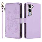 For vivo Y29s 5G / Y04 5G Global Butterfly Love Flower Multi-card Zipper Wallet Leather Phone Case(Light Purple) - 2