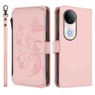 For vivo S20 5G Butterfly Love Flower Multi-card Zipper Wallet Leather Phone Case(Pink) - 2