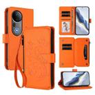For vivo S20 Pro 5G Butterfly Love Flower Multi-card Zipper Wallet Leather Phone Case(Orange) - 1