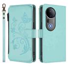For vivo S20 Pro 5G Butterfly Love Flower Multi-card Zipper Wallet Leather Phone Case(Mint Green) - 2