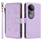 For vivo S20 Pro 5G Butterfly Love Flower Multi-card Zipper Wallet Leather Phone Case(Light Purple) - 2