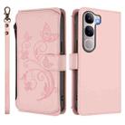 For vivo Y300 5G Global / V40 Lite IDN Butterfly Love Flower Multi-card Zipper Wallet Leather Phone Case(Pink) - 2
