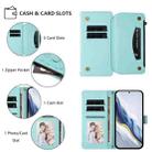 For vivo X200 5G Butterfly Love Flower Multi-card Zipper Wallet Leather Phone Case(Mint Green) - 6
