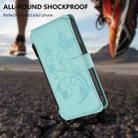 For vivo X200 5G Butterfly Love Flower Multi-card Zipper Wallet Leather Phone Case(Mint Green) - 8