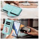 For vivo X200 5G Butterfly Love Flower Multi-card Zipper Wallet Leather Phone Case(Mint Green) - 10