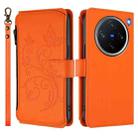 For vivo X200 Pro mini Butterfly Love Flower Multi-card Zipper Wallet Leather Phone Case(Orange) - 2