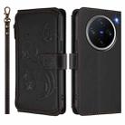 For vivo X200 Pro mini Butterfly Love Flower Multi-card Zipper Wallet Leather Phone Case(Black) - 2