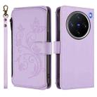 For vivo X200 Pro mini Butterfly Love Flower Multi-card Zipper Wallet Leather Phone Case(Light Purple) - 2