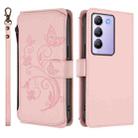 For vivo Y100 5G IDN / Y200e Global Butterfly Love Flower Multi-card Zipper Wallet Leather Phone Case(Pink) - 2