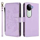 For vivo V40e 5G India / iQOO Z9s 5G Butterfly Love Flower Multi-card Zipper Wallet Leather Phone Case(Light Purple) - 2