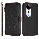 For vivo V40 5G / V40 Pro 5G Butterfly Love Flower Multi-card Zipper Wallet Leather Phone Case(Black) - 2