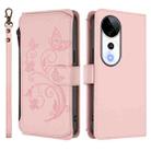 For vivo V40 5G / V40 Pro 5G Butterfly Love Flower Multi-card Zipper Wallet Leather Phone Case(Pink) - 2