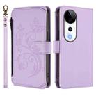 For vivo V40 5G / V40 Pro 5G Butterfly Love Flower Multi-card Zipper Wallet Leather Phone Case(Light Purple) - 2