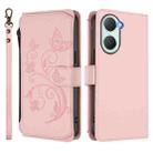 For vivo Y03 / Y18 Global / Y28s 5G Butterfly Love Flower Multi-card Zipper Wallet Leather Phone Case(Pink) - 2