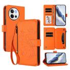 For vivo V40 Lite 5G / V30e 5G Butterfly Love Flower Multi-card Zipper Wallet Leather Phone Case(Orange) - 1