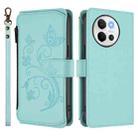For vivo V40 Lite 5G / V30e 5G Butterfly Love Flower Multi-card Zipper Wallet Leather Phone Case(Mint Green) - 2