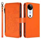 For vivo S19 Butterfly Love Flower Multi-card Zipper Wallet Leather Phone Case(Orange) - 2