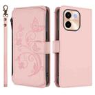 For vivo Y28 4G Global Butterfly Love Flower Multi-card Zipper Wallet Leather Phone Case(Pink) - 2