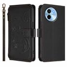 For vivo Y38 5G Global / T3X 5G Butterfly Love Flower Multi-card Zipper Wallet Leather Phone Case(Black) - 2