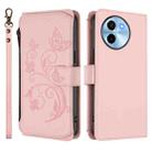For vivo Y38 5G Global / T3X 5G Butterfly Love Flower Multi-card Zipper Wallet Leather Phone Case(Pink) - 2