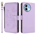 For vivo Y38 5G Global / T3X 5G Butterfly Love Flower Multi-card Zipper Wallet Leather Phone Case(Light Purple) - 2