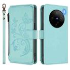 For vivo X100 Pro / X100s Pro Butterfly Love Flower Multi-card Zipper Wallet Leather Phone Case(Mint Green) - 2