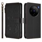 For vivo X100s 5G Butterfly Love Flower Multi-card Zipper Wallet Leather Phone Case(Black) - 2