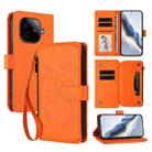 For vivo iQOO Neo Z9 / Z9 Pro Turbo 5G Butterfly Love Flower Multi-card Zipper Wallet Leather Phone Case(Orange) - 1