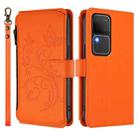 For vivo S18 / S18 Pro 5G / V30 Pro Butterfly Love Flower Multi-card Zipper Wallet Leather Phone Case(Orange) - 2