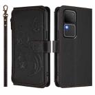 For vivo S18 / S18 Pro 5G / V30 Pro Butterfly Love Flower Multi-card Zipper Wallet Leather Phone Case(Black) - 2