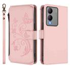 For vivo Y17s 4G / Y36 5G / Y33t 2023 Butterfly Love Flower Multi-card Zipper Wallet Leather Phone Case(Pink) - 2