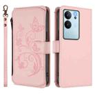 For vivo V29e / Y200 / V30 Lite 5G Butterfly Love Flower Multi-card Zipper Wallet Leather Phone Case(Pink) - 2