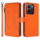 For vivo Y78 / Y36 4G Global Butterfly Love Flower Multi-card Zipper Wallet Leather Phone Case(Orange) - 2
